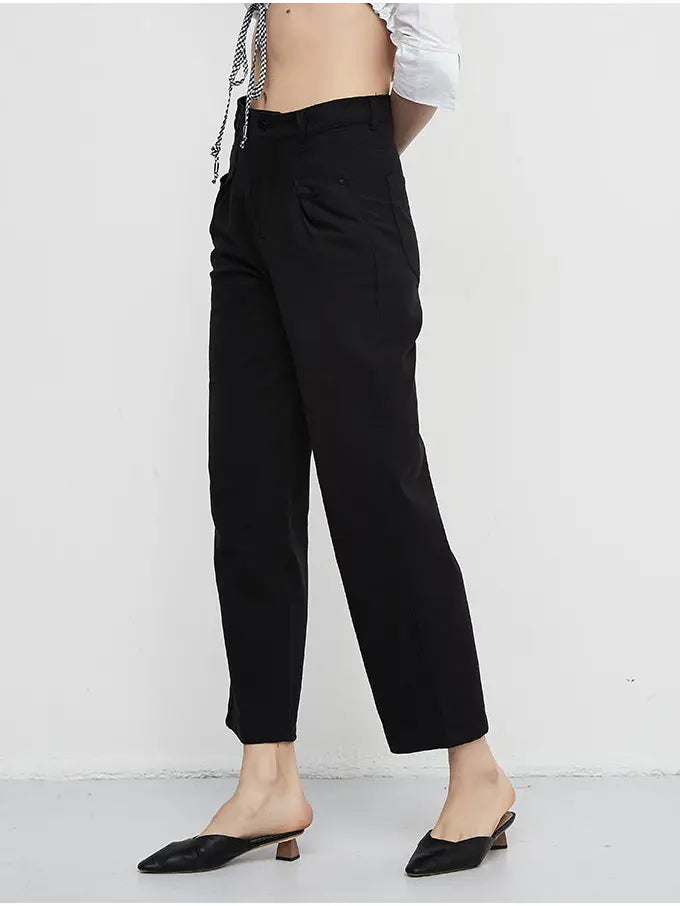 High Rise Straight Leg Trousers