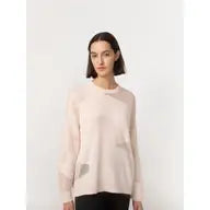 Sheer Triangular Panelled Thin Knit Sweater