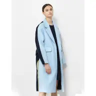 Colour Block Long Overcoat