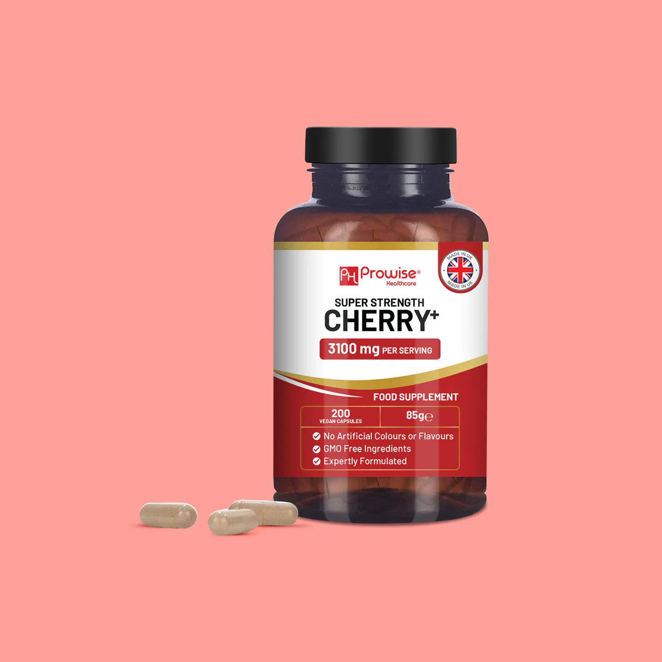 Cherry+ 3100mg Montmorency Cherry Added with Black Cherry 200 Vegan Capsules Super Strength Formula