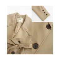 Puff Sleeve Single Breasted Trench Coat