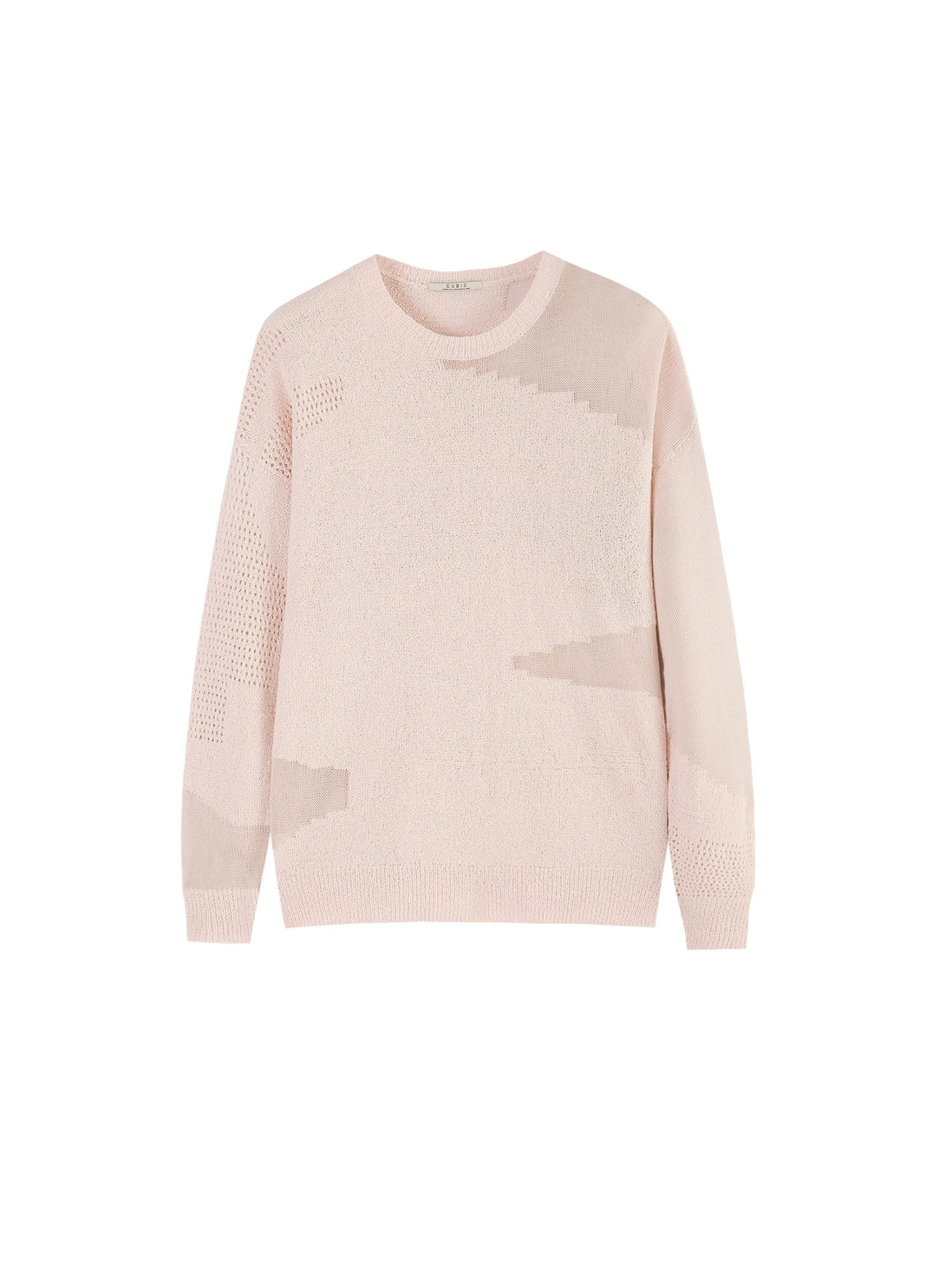 Sheer Triangular Panelled Thin Knit Sweater