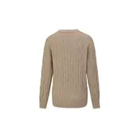 Coffee Wide Fishbone Rib Knit Jumper