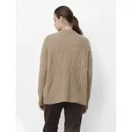 Coffee Wide Fishbone Rib Knit Jumper