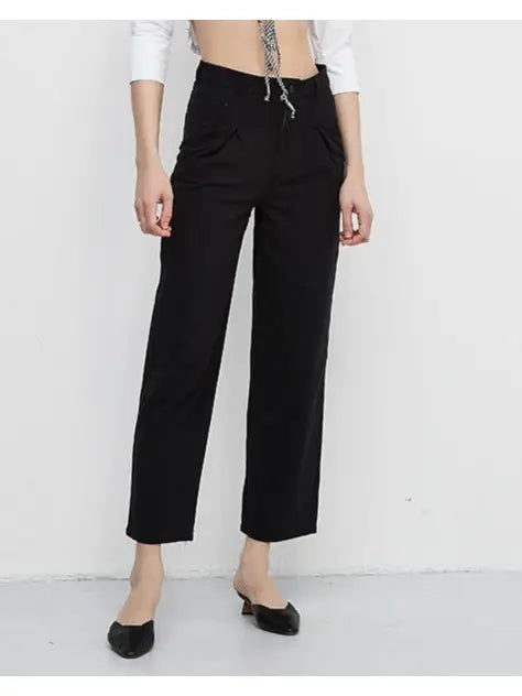 High Rise Straight Leg Trousers