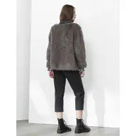 Grey Short Faux-Fur Coat