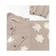 Three-Dimensional Flower Knit Cardigan