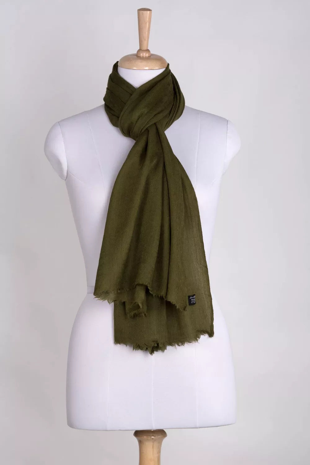 Paisley Jacquard Weave Cashmere Wool Scarf - Olive