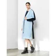 Colour Block Long Overcoat