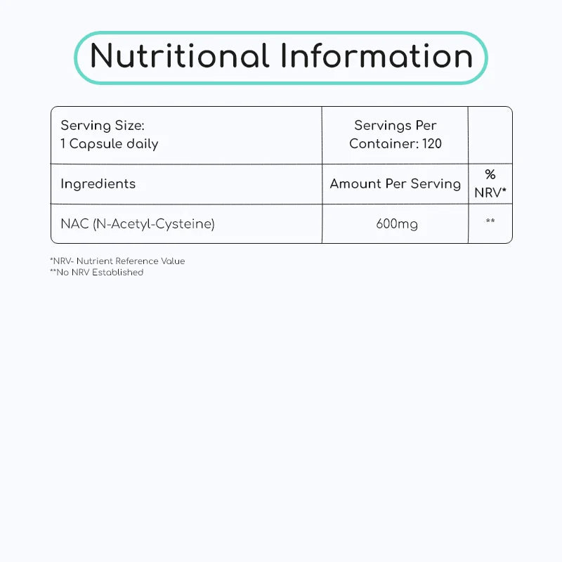NAC N-Acetyl- Cysteine 600mg 120 Capsules