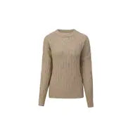 Coffee Wide Fishbone Rib Knit Jumper