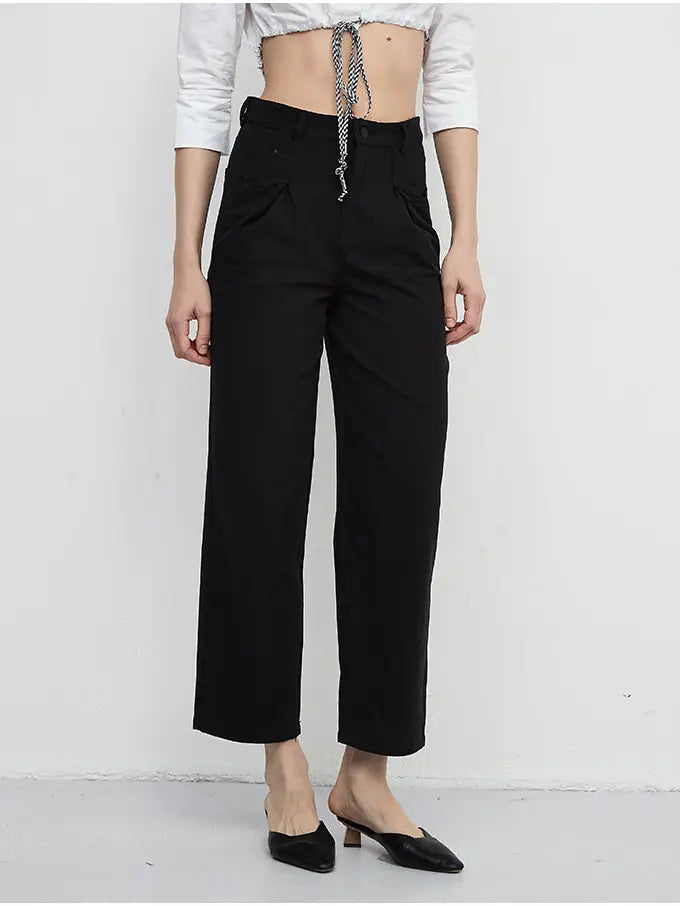 High Rise Straight Leg Trousers