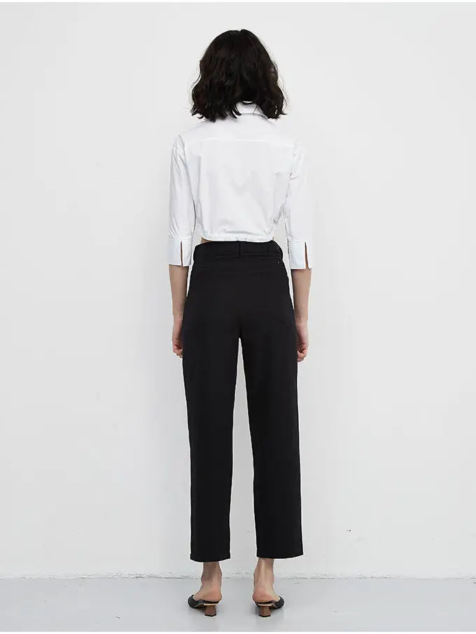 High Rise Straight Leg Trousers