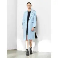 Colour Block Long Overcoat