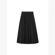 Pleated Suede Midi Skirt