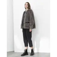 Grey Short Faux-Fur Coat